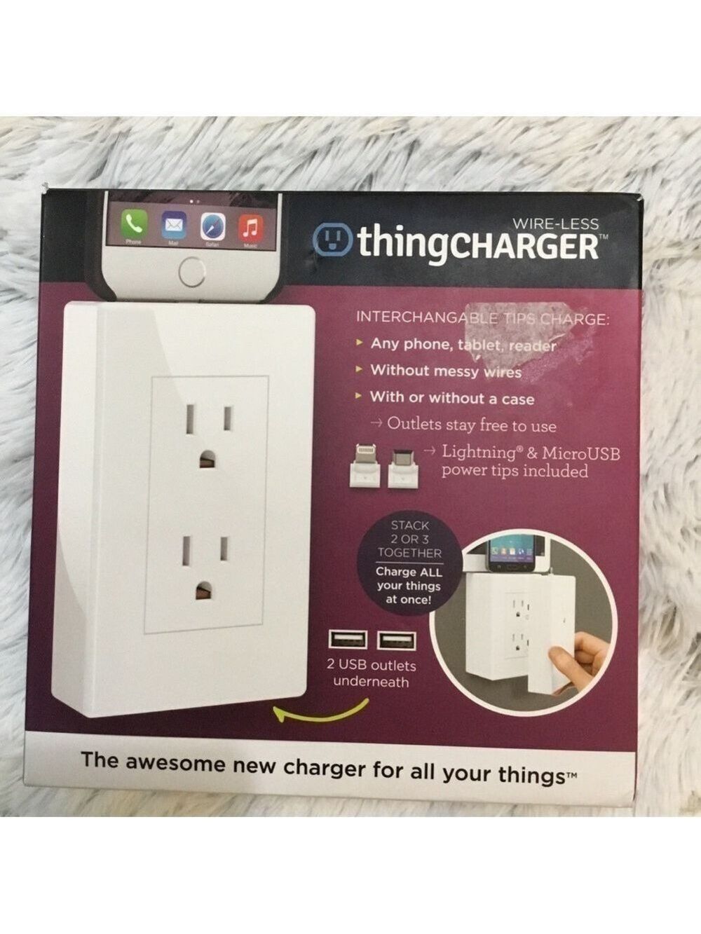 thingCHARGER with interchangeable tips New in box Wire-less